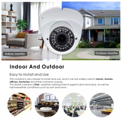 5MP 4MP Dome Super Hybrid Security Camera 1080P 4in1 CCTV Surveillance Security Camera 2.8-12mm Varifocal Lens Waterproof Day&Night Vision Outdoor/Indoor 98ft IR Camera White