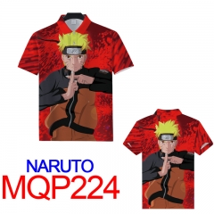 Naruto Cosplay Print Fashion Short Sleeves Polo Shirts Anime Shirts
