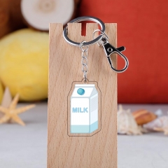 牛奶 亚克力双面透明钥匙扣