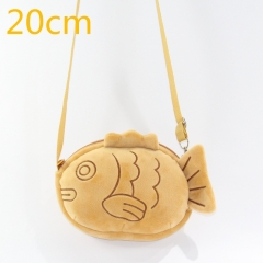 Thick Fish Roast  Cute Cartoon Doll Anime Plush Crossbody Bag