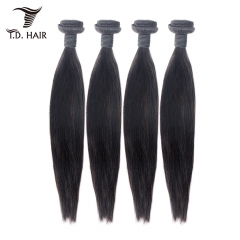 TD Hair 4PCS/Pack Malaysia Virgin Straight Bundles 1B# Natural Black Color Weave Extensions 100% Human Hair