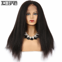 TD HAIR Kinky Straight Transparent Lace Frontal Wig Wholesale Factory Price 13x4 Mongolian Human Hair Wigs