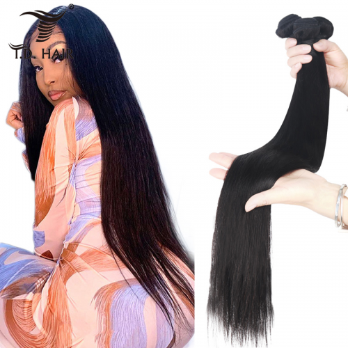 Straight Virgin Hair Bundle Deal Cuticle Aligned 100% Human Hair Silk Straight Hair Weaving no tangle no shedding