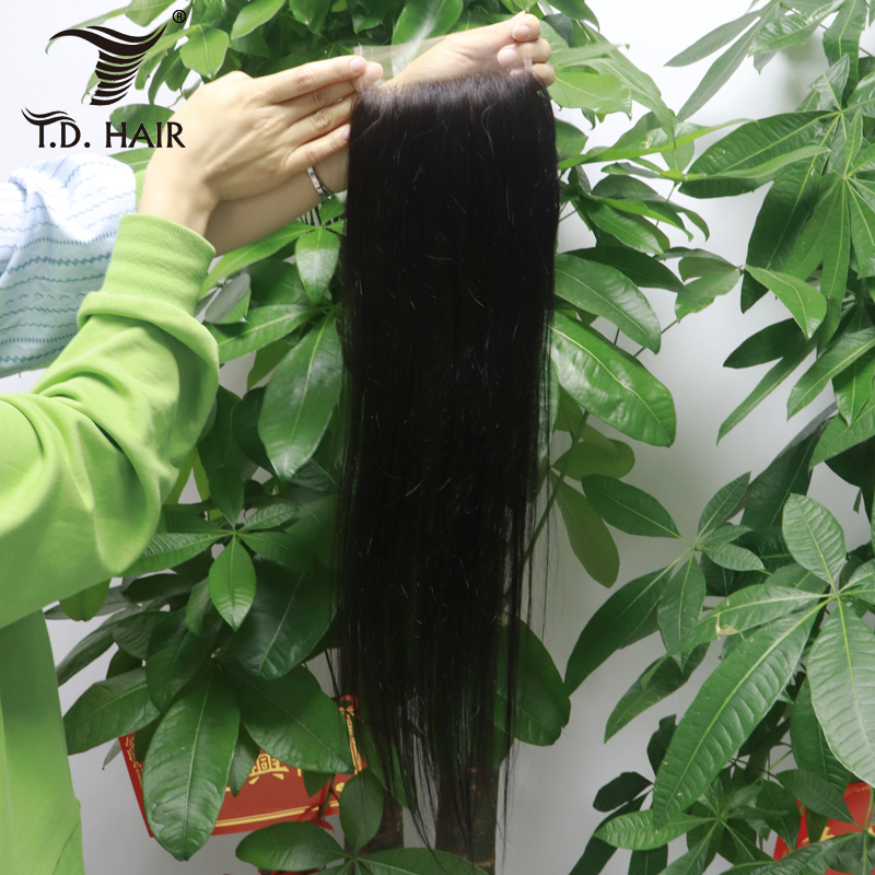 TD hair Brazilian Straight Body wave 4*4 Lace Closure 100% Human Hair Lace Closure Transparent and HD with natural hairline