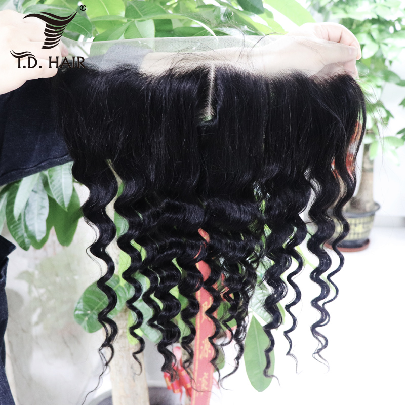 Virgin Hair Loose Deep Wave Ear to Ear 13x4 Lace Frontal Peruvian Loose Deep Wave Frontal Closure Top Swiss Lace Frontal Brazilian Virgin Human Hair