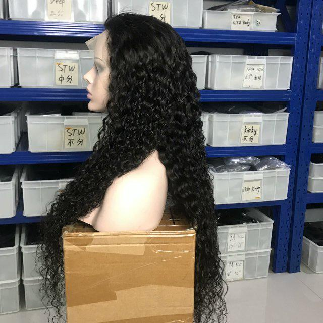 Customized Water Wave Brazilian Human Hair Frontal Lace Wig OEM Vendors Water Wave Virgin Cuticle Aligned Swiss Lace 100% Human Hair Wig Natural Color