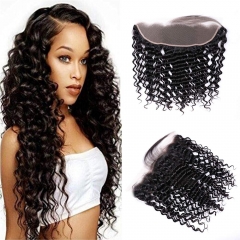 1B# Deep wave 13x4 ear to ear frontal lace piece Transparent HD