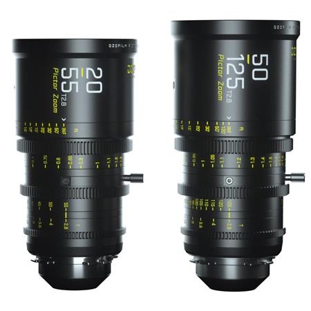 DZOFILM Pictor 20-55mm and 50-125mm T2.8 Super35 Parfocal Zoom Cine Lens Bundle, PL-Mount, Black