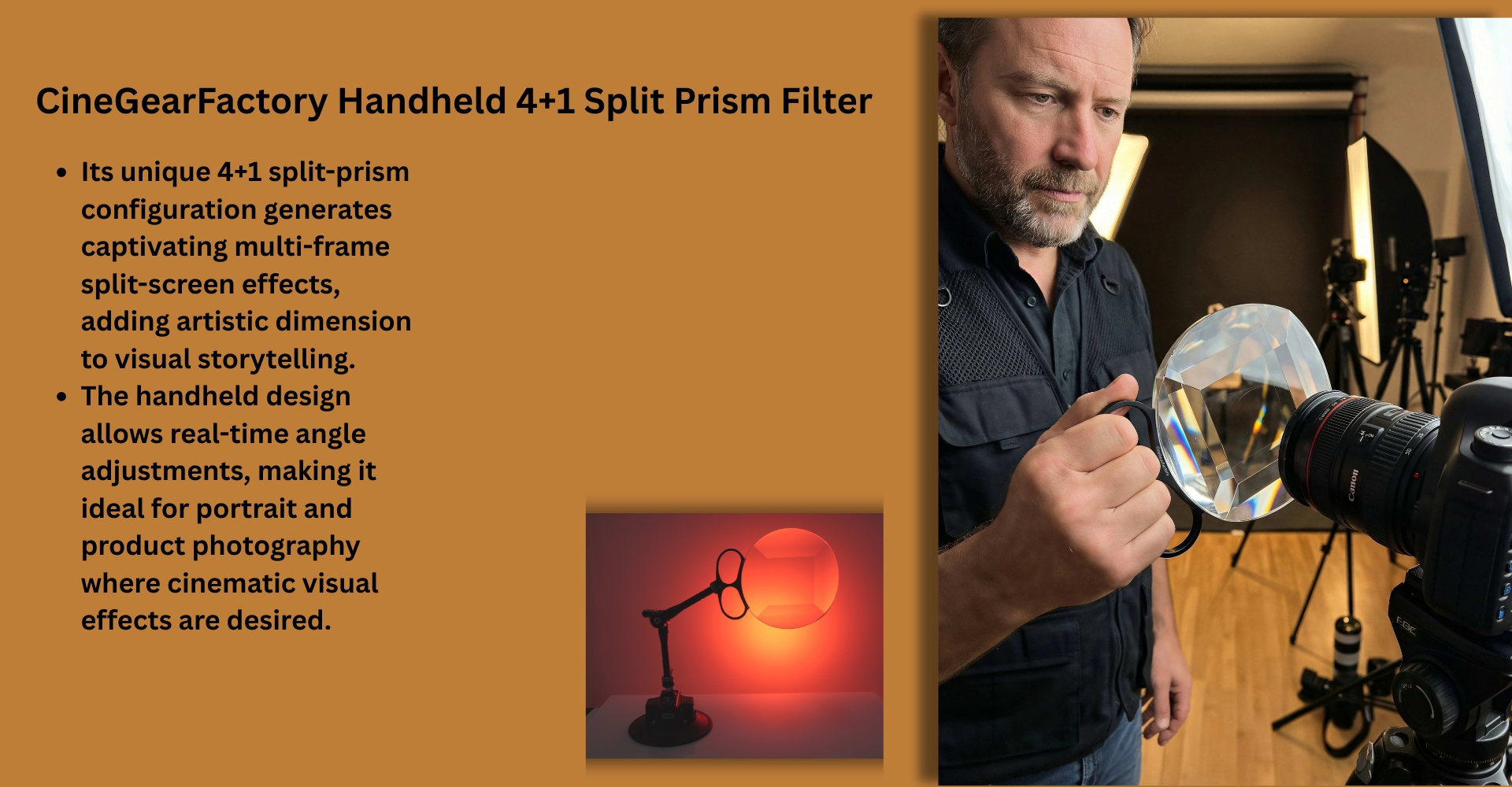150mm Handheld 4+1 Split Prism Filter