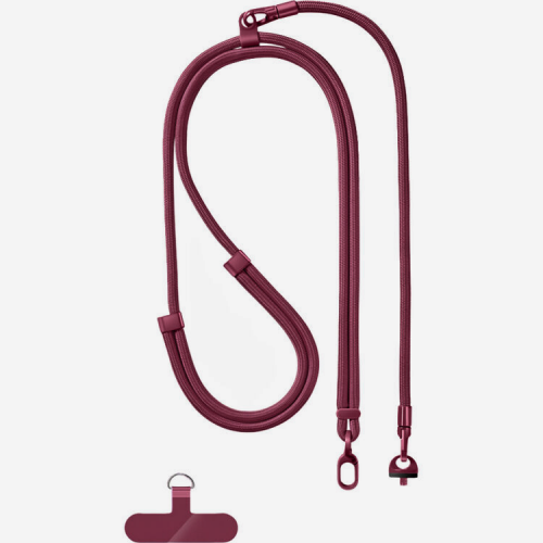 WNS10 3-in-1 Paracord Wrist & Neck Strap with Phone Adapter Compatible with Insta360 Luna Ulta/DJI Osmo Pocket 4 / 4P（Burgundy）