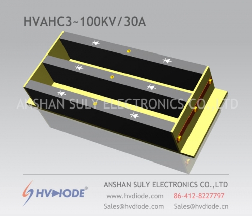 軍用品質の高電圧整流器コンポーネントHVAHC3〜100KV / 30A高電流高電圧シリコンスタック