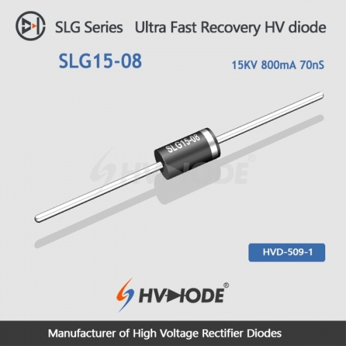 Calidad militar de alta frecuencia SLG15-08 diodo de alto voltaje de recuperación ultra rápida 15KV800mA70nS