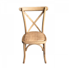 WC01 Wooden Cross Back Chair with Rattan Seat
