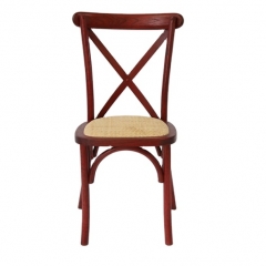 WC01 Wooden Cross Back Chair with Rattan Seat