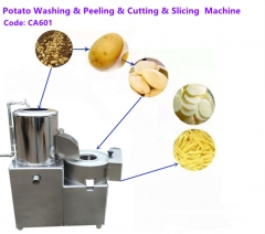 Potato Washing and Peeling and Slicing Machine