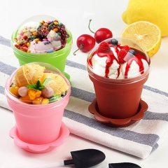 CH-73 Flower Pot Plastic Dessert Cups for Ice Cream/Puddings/Sweets