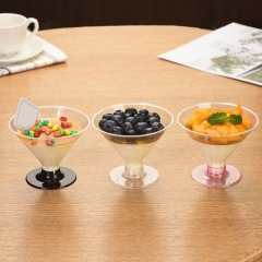 4OZ Plastic partyware with lid and spoons,cocktail disposable cup,wine cup