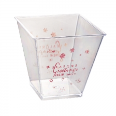 CH40-7271 food service container disposable transparent Plastic Dessert Cups with lids Ice Cream Cups with spoons