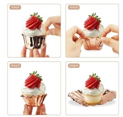 Foil Cupcake Liners, Cupcake Baking Cups Pans, Muffin Cups, Disposable Foil Baking Cups for Party Wedding Birthday