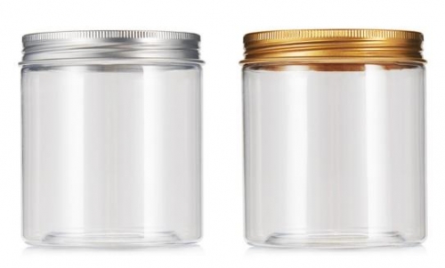 200 375 650 700 800 ml Food Storage Storage Containers Round Box Jars with Silver Aluminum Caps