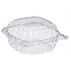 Plastic Clear Hinged Food Container Take Out Clam Shells to Go, 5 inch, Pack of 125