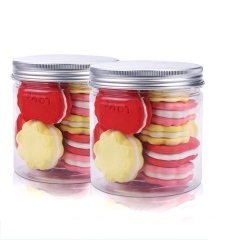 580ml plastic jar with lid,clear round PET bottles,food grade plastic container for foods