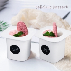 Square Mini Plastic Dessert Cups Plastic Parfait Appetizer Cup for Desserts Appetizers Ice Cream