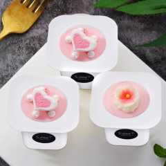 Square Mini Plastic Dessert Cups Plastic Parfait Appetizer Cup for Desserts Appetizers Ice Cream