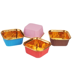 Disposable Square Cupcake muffin liner Aluminum Foil cake paper baking cup for party