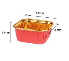 Disposable Square Cupcake muffin liner Aluminum Foil golden cake paper baking cup for party