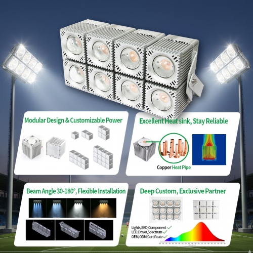 100w/200w/400w/800w/1200w LED square module flood light Sports Stadium Light