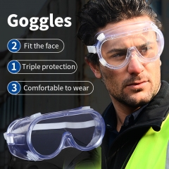 Manufacturer chemical resistant enclosed labor fog splash eye protection clear safety goggles