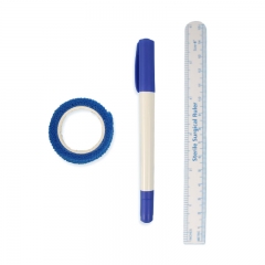 Double ended waterproof skin marker pen with measuring ruler bandage