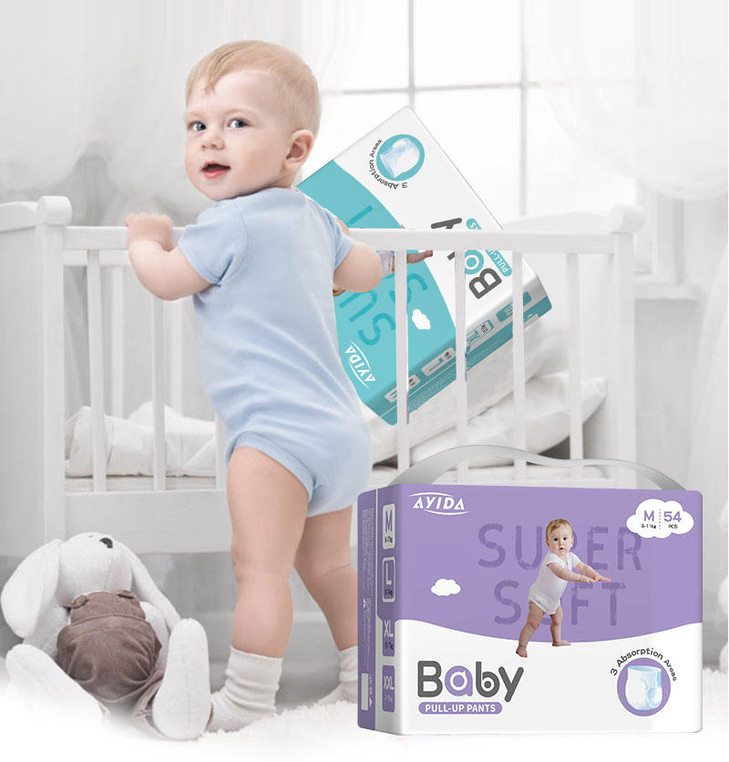 Disposable super absorbency baby pull easy diapers stocks ups A grade