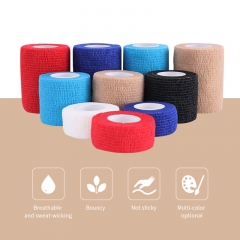 Wholesale colored self adhesive cohesive bandage non woven adhesive elastic bandage