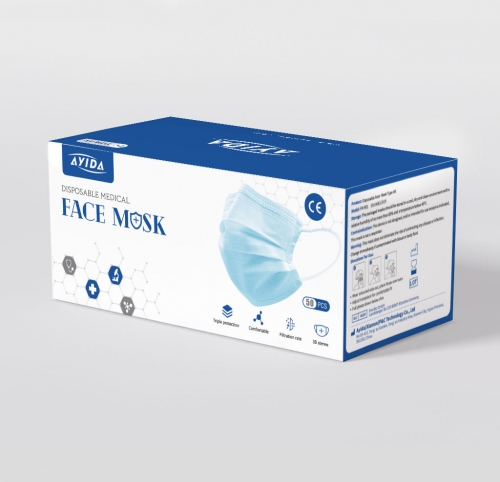 High Quality 3ply Disposable Respirator Facemasks Meltblown Flat Civil Facial Clips Mask