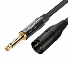 XLR male to 1/4 Inch Mono Male Audio Cable,(Middle end)