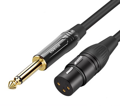 XLR Female to 1/4 Inch Mono Male Audio Cable,(Middle end)
