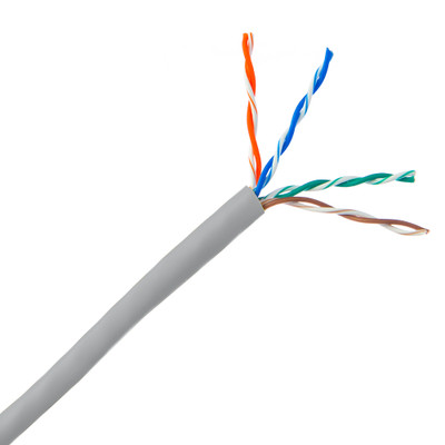 Bulk Cat5e Gray Ethernet Cable, Solid, UTP (Unshielded Twisted Pair), Pullbox,