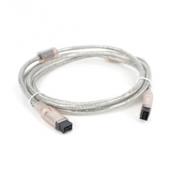 Firewire 400 6 Pin cable, IEEE-1394a Gold Transparent
