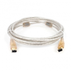 Firewire 400 6 Pin to 4 Pin cable, IEEE-1394a Gold Transparent