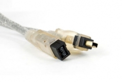 Firewire 400 9 Pin to 4 Pin cable, , IEEE-1394a Gold transparent