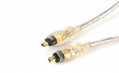 Firewire 400 4 Pin cable, IEEE-1394a Gold Transaprent