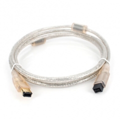 Firewire 400 9 Pin to 6 Pin Cable, IEEE-1394a Gold Transparent
