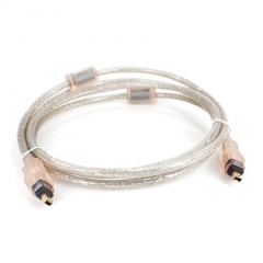 Firewire 400 4 Pin cable, IEEE-1394a Gold Transaprent