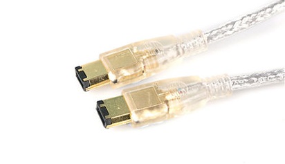 Firewire 400 6 Pin cable, IEEE-1394a Gold Transparent
