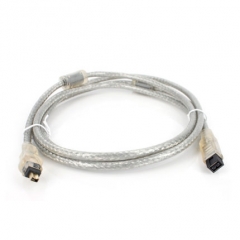 Firewire 400 9 Pin to 4 Pin cable, , IEEE-1394a Gold transparent