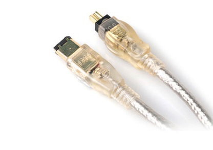 Firewire 400 6 Pin to 4 Pin cable, IEEE-1394a Gold Transparent