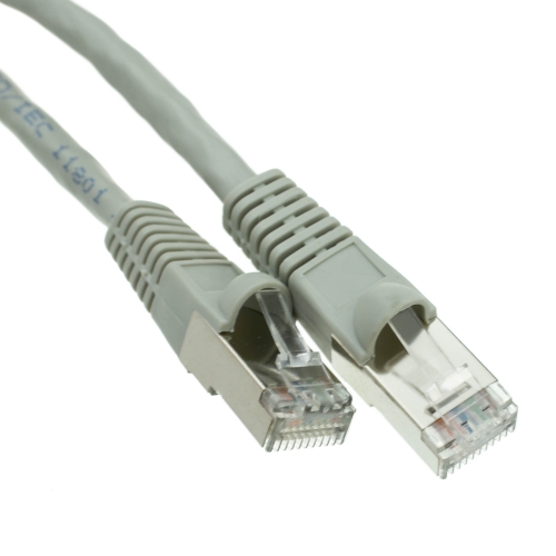 Shielded Cat6 FTP Gray Ethernet Patch Cable, Snagless/Molded Boot