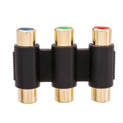 RCA Component Audio/Video Coupler / Gender Changer, 3 RCA Female (RGB)